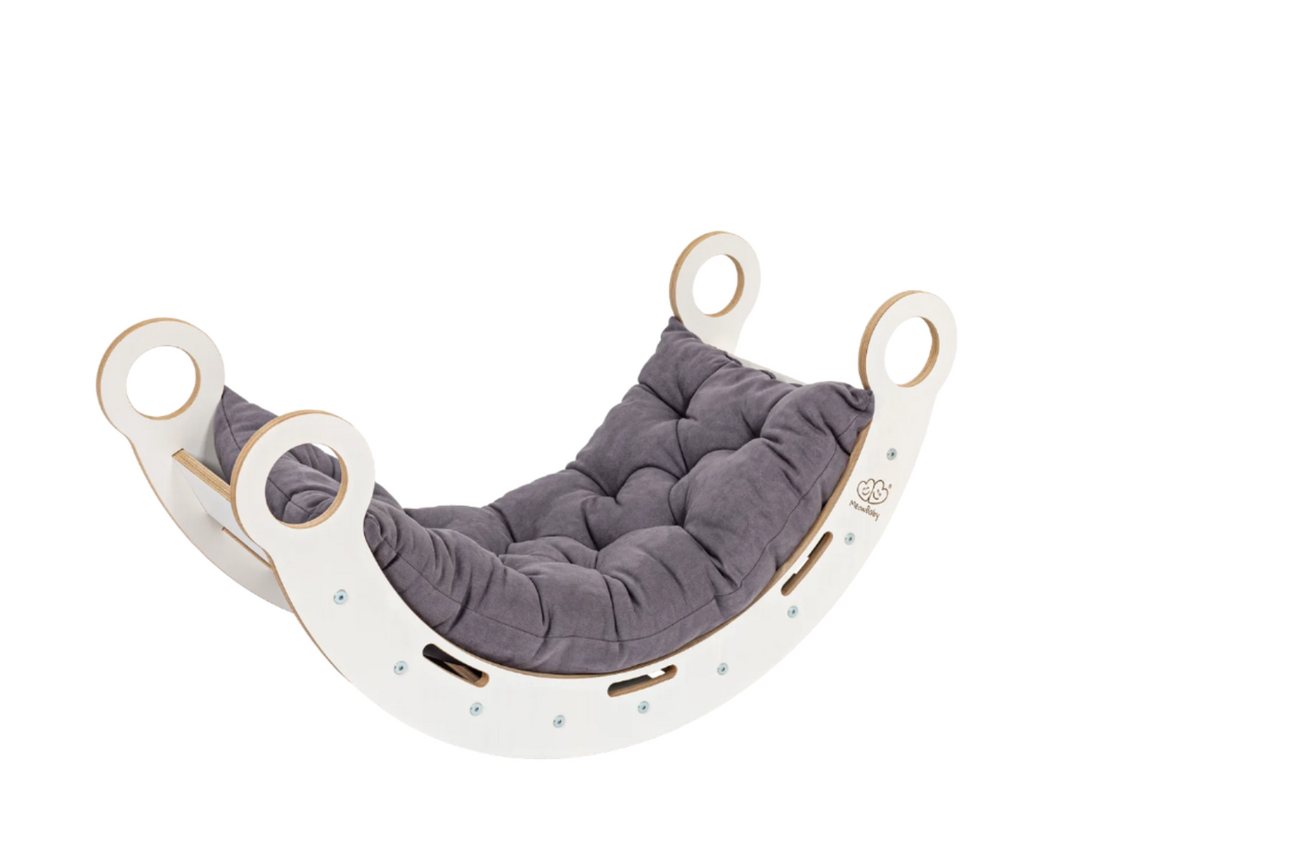 White Wooden Dream Rocker with Pillow, Slide and Ladder - Medium