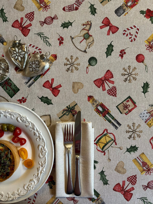 Festive Motive Christmas Story Rectangular Tablecloth