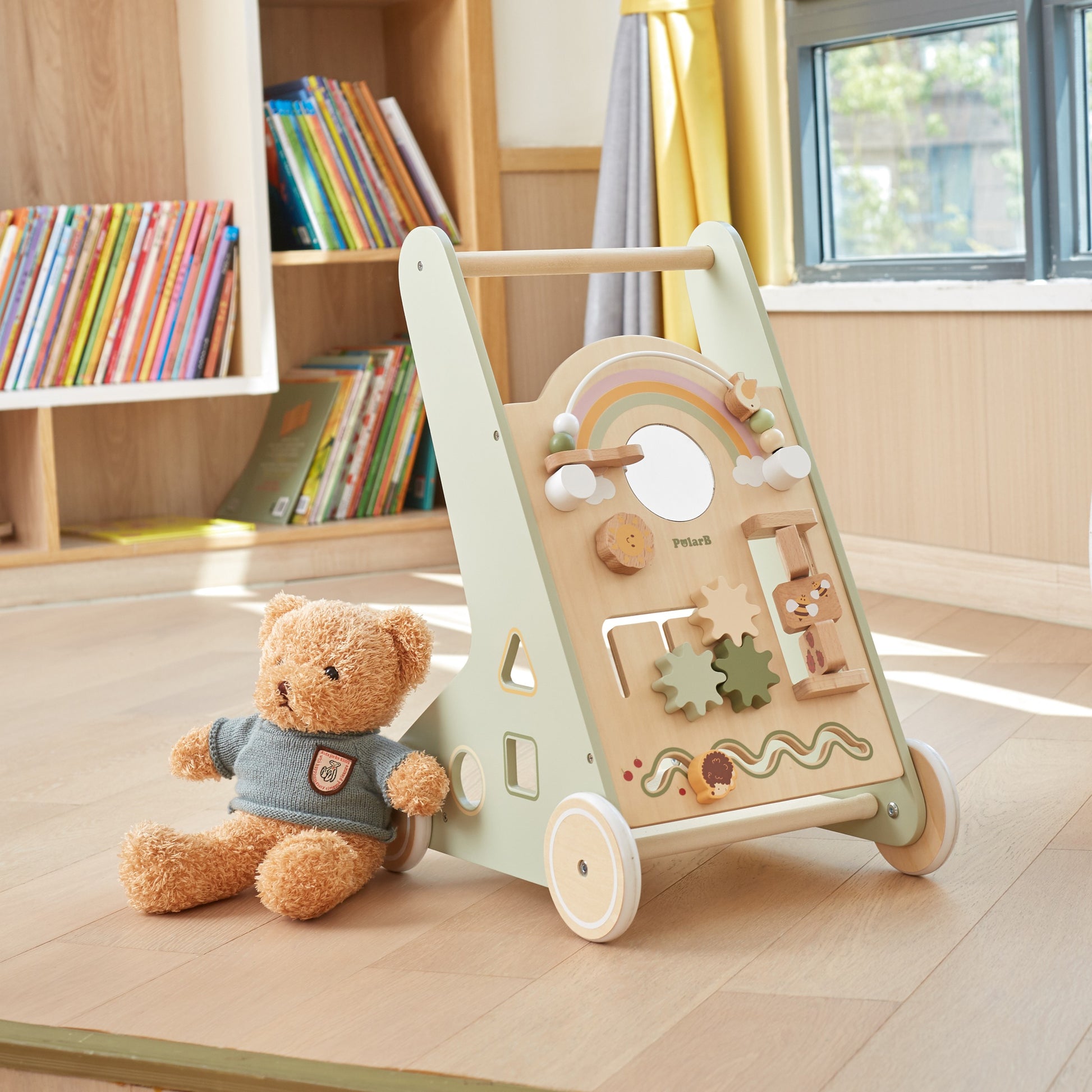 Wooden Educational Walker - Green