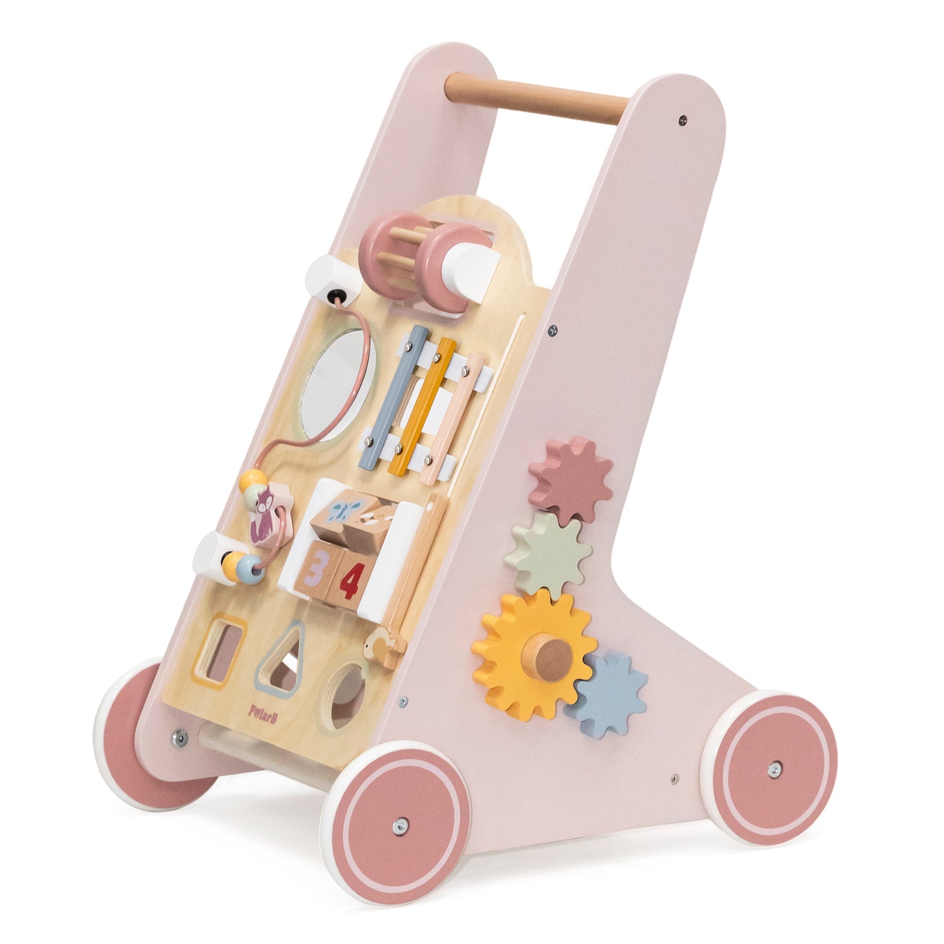 Wooden Educational Walker - Pink