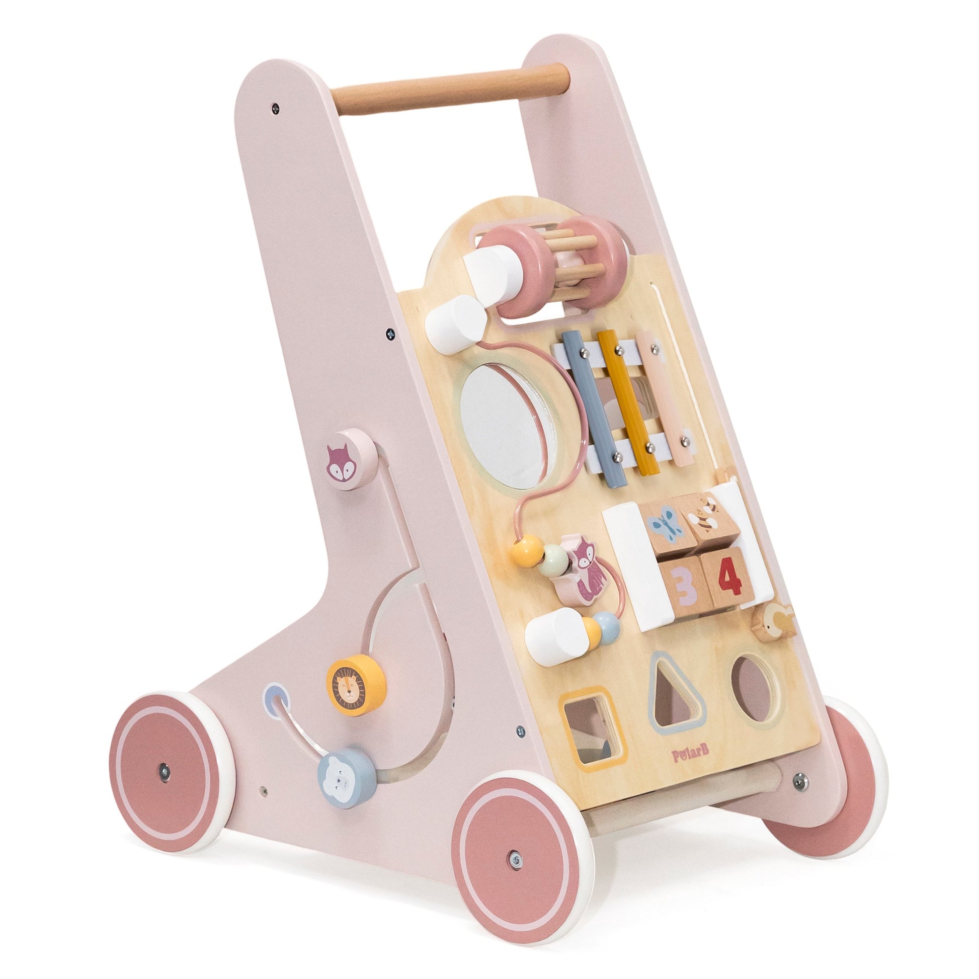 Wooden Educational Walker - Pink