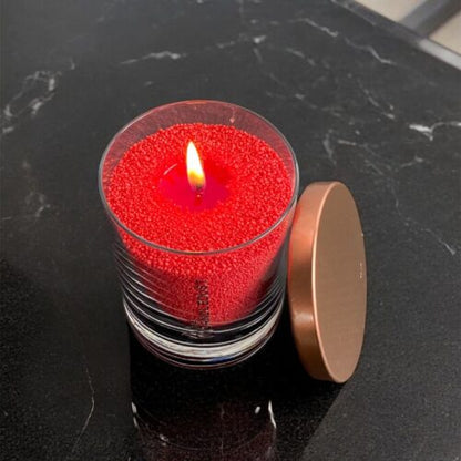 Unscented Powder Candle in Glass - Red 160g