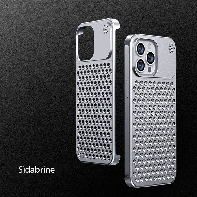 Elegantiškas aliuminio korpuso dėklas iPhone 15,14,13,12 telefonams