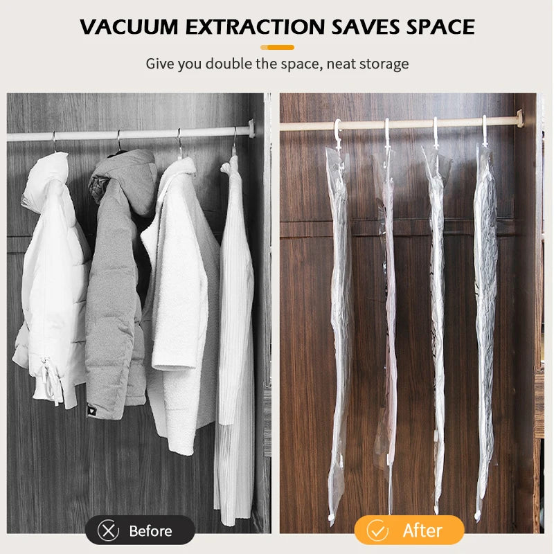 VacuSeal - drabužių saugojimo vakuuminiai maišeliai su pakaba